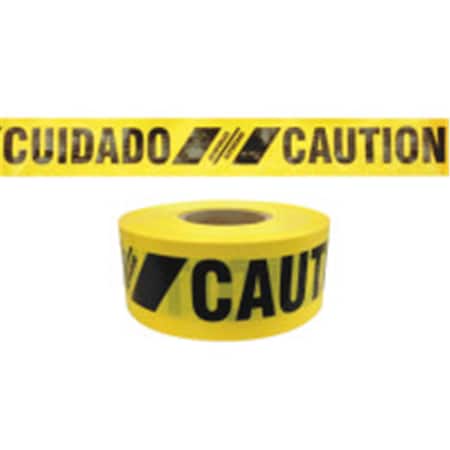Presco 3 in x 500 ft. Reinforced Barricade Tape - Yellow, Caution 764-SBR35XY13